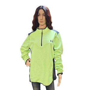 Under Armour Neon Green Fleece ColdGear Pullover